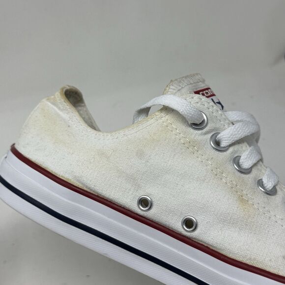 Converse All Star Sneakers Mens 9 White Canvas Low Top Chuck Unisex Shoes - Picture 9 of 16